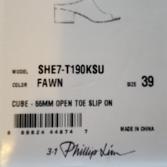 3.1 Philip Lim cube open Toe mule slip on. Fawn. Sz 39(8.5). - Picture 3 of 16